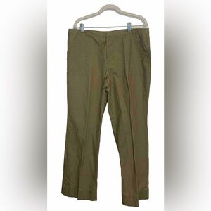 GAP Ellie Flared Pants Size 10 Tan Linen Cotton Blend Low Rise Preppy Nautical